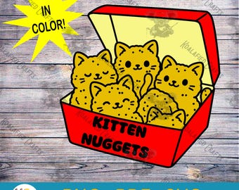 Kitten Nuggets SVG, Colored Cat Nugget Print (Digital Download)