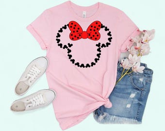 Disney Minnie Mouse Shirt, Personalized Minnie T-Shirt, Classic Mouse Tee for Women & Toddlers, Disney Trip Birthday Outfit