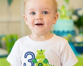 Personalized Dragon Birthday Shirt, Boys Toddler Tee