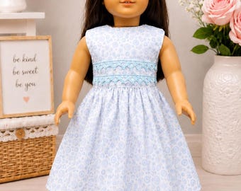 Vestido para muñeca / Vestido azul y blanco para muñeca de 45 cm / Vestido para muñeca de 45 cm / Ropa para muñecas / Vestido para muñeca