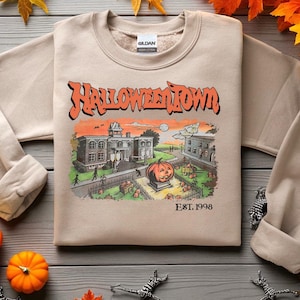 Halloweentown University Sweatshirt - Pumpkin Halloween Crewneck - Halloween University Crewneck - Spooky Halloweentown Theme