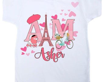 Personalized Paris Toddler Shirt | Eiffel Tower Graphic Tee