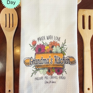 Grandma&#39;s Kitchen Towel Kitchen Towel - Custom Tea Towel - Kitchen Decor - Housewarming Gift Custom Kitchen Towel