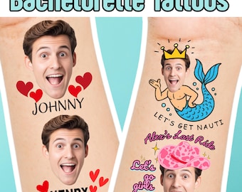 Bachelorette Party Favors - Bachelorette Tattoo - Bachelorette Party Favor - Groom's Face Tattoo - Bride Tattoo - Bride Gift - Funny Gift
