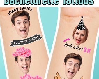 Bachelorette Party Favors - Bachelorette Tattoo - Bachelorette Party Favor - Groom's Face Tattoo - Bride Tattoo - Bride Gift - Funny Gift