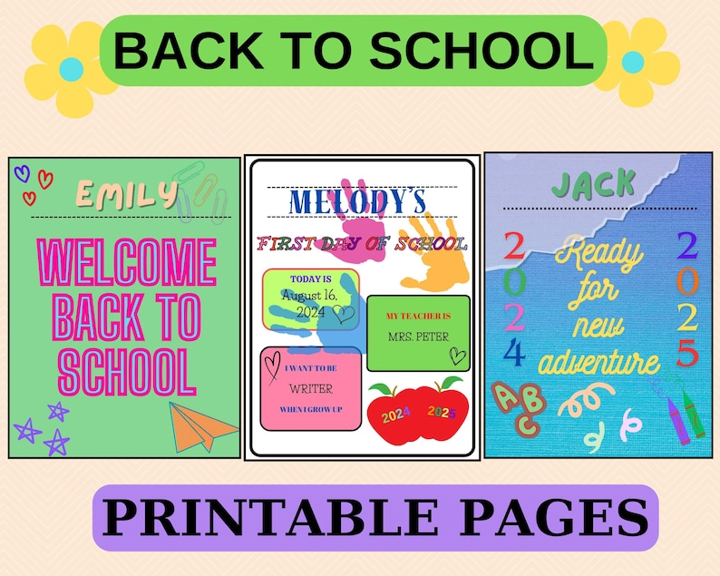 Printable School Pages