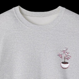 Japanese Bonsai Sakura Design Sweatshirt, Cherry Blossom Crewneck Jumper, Spring Tree Pullover, Botanical Garden Top, Asian Floral