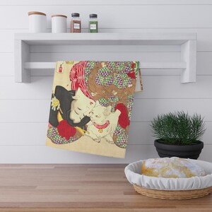 浮世絵猫ティータオルコットンポリキッチンタオル猫好きのギフト布家庭用