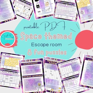 Escape Room for Kids- Space Themed Escape Room - Printable Party Games - Kids Puzzle Game - Family Game Night - Kids Printable Activity