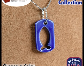 Collar de cerámica con placa de identificación "Ichthys" de Christian Fish