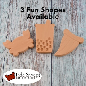 Handmade Brown Sugar Keepers - Terra Cotta Boba Tea, Crab, Shark Tooth Shapes - Fun Gift Idea