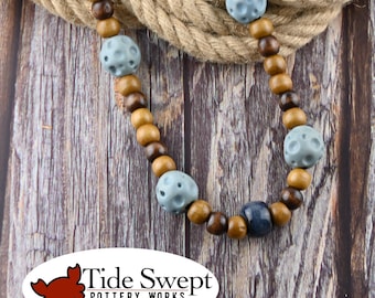 Beach "Rocks" Surfer Style Handmade Ceramic Necklace
