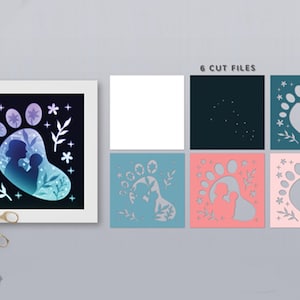 Scatola delle ombre per la festa della mamma in formato svg, Scatola delle ombre per la mamma in formato svg, Mamma in formato svg, Tata in formato svg, Nonna in formato svg, Pacchetto svg 3d, Festa della mamma in formato svg floreale per cricut