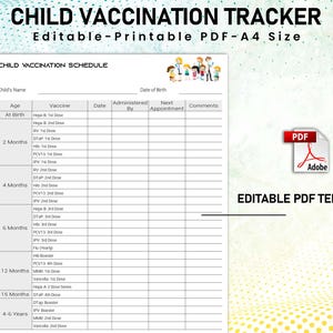 calendario de vacunación infantil, registro de vacunación, registro de vacunación, planificador de vacunación infantil, registro de vacunación, calendario de vacunación del bebé