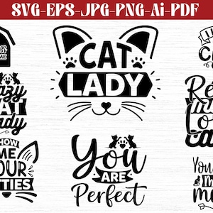 Bundle svg femme chat, lot svg chat, saisons de bundle svg chat, t-shirt svg chat, téléchargement svg chat, fichiers svg chat, svg femme chat fou, chat citations svg