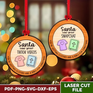 Funny Ornaments Svg, Laser Cut Svg, Funny Ornaments, Decorative Hanger, Ornaments Glowforge Cut File, Funny Decor,Christmas Circle Sign Svg.