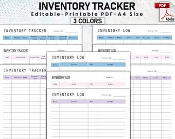 Editable Inventory Management Form Inventory Tracker PDF Product Inventory Business Inventory Sheet Inventory List Printable Inventory log