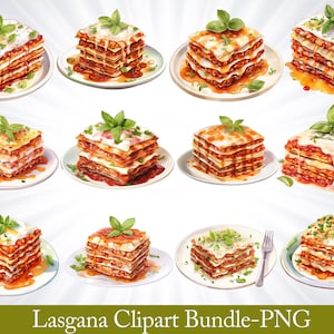 Lasagna Clipart Bundle, Lasagna clipart, Lasagna, Italian clipart, Cooking Kitchen Art, Junk Journaling, Scrapbook, Digital Download