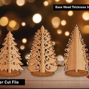 Standing Trees Christmas Svg, Snowflake Svg, Standing Christmas Trees 3D Lasercut, Digital Craft Hanging templates,Glowforge, Tree Decor Svg