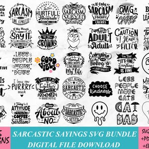 Sarcastic svg bundle Funny svg sarcastic png sarcasm svg bundle sarcastic quotes sarcastic sayings sarcasm shirt design Instant Download