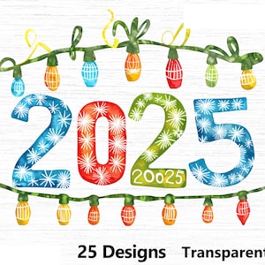 Ano novo 2025 png bundle, Feliz ano novo 2025 png, ano novo clipart, feliz ano novo 2025, 2025 ano novo gráfico celebração png 2025 Clipart