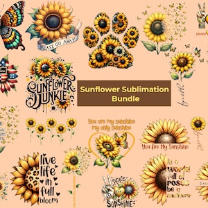 Conception de sublimation de tournesol, art de sublimation de tournesol, lot de sublimation de tournesol, lot de PNG de tournesol, citations de tournesol Png, tournesol