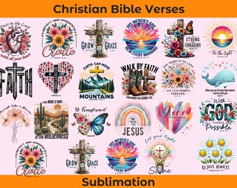 Christian Bible Verses Sublimation Bundle, Christian Png Mega Bundle,Scripture Bundle,Bible Verse Png,Religious Png Bundle,Jesus Png,God Png