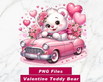 Watercolor Valentines Teddy Bear Clipart, Valentines Day Clipart PNG, Valentines Teddy Bear, valentine printable, Cards & sublimation