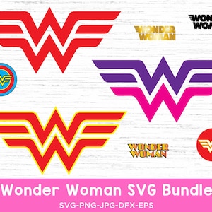 Logo WONDER WOMAN, lot de Svg de Wonder Woman, SVG d'inspiration de Wonder Woman, lot de Wonder Woman