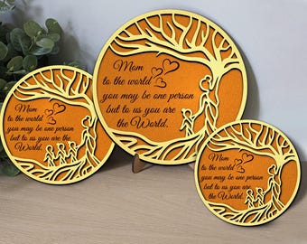 Mother Tree SVG, Wooden Decorative stand, Layered Tree Svg, Laser Cut File For Glowforge Cricut, Mothers Day Gifts Svg, Mum Svg, Dxf, EPS.