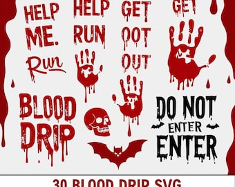 Blood Drips SVG, Blood Svg, Dripping Blood Svg, Blood Drops Alphabets Text Svg, Halloween Svg,Bloody Handprints Svg Marks Svg, Scratch Svg.