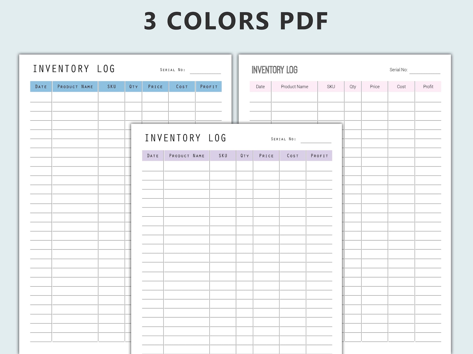 Editable Inventory Management Form Inventory Tracker PDF Product ...