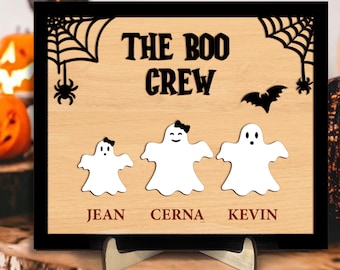 Letrero familiar fantasma de Halloween Svg, Halloween Svg, Ghost Svg, Archivos cortados con láser de Halloween, Letrero de Halloween Svg, Archivos cortados con láser de Halloween, Png.