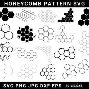 Bienenwabe MusterSvg Png Bundle, Bienenwabe Muster, Bienenwabe Muster Cricut, Sechseck Muster svg, svg-Dateien für Cricut, Instant Download