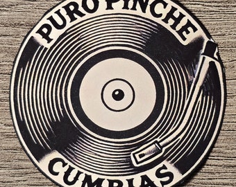 Puro Pinche Cumbias - Vinyl Record Sticker -  Decal
