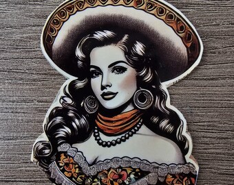 Vintage Wild West Senorita Sticker