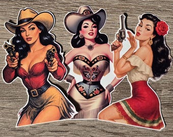 Wild West Beauty Trio - Set of 3 - Sticker Set / Decal Set