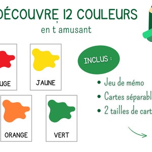 12 Cartes nomenclature couleurs