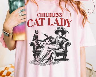 Retro Cat Mom Comfort Colors Tee: Funny Cat Lover Gift