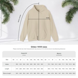Gildan 18500 :  Hoodie Sizes Chart