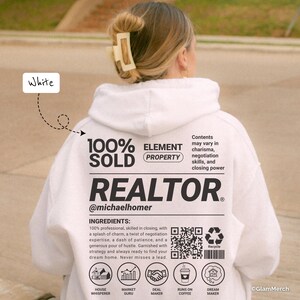 Funny Realtor Hoodie with Custom Name & QR Code, Unisex Realtor Sweatshirt, Personalized Gift for Realtor, Real Estate Agent Tee