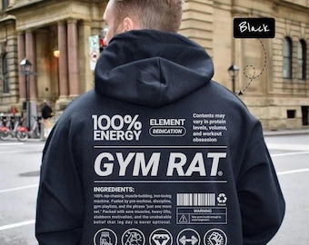 Gym Rat Hoodie, Funny Fitness Sweatshirt, Personal Trainer Gift, Workout Gym Lover