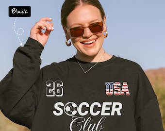 USA Soccer Club Sweatshirt, American Soccer Fan Gift