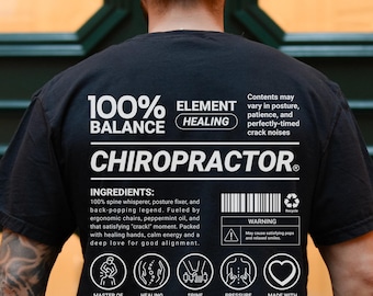 T-shirt chiropractor, grappig T-shirt met wervelkolomarts, chiropractorkleding
