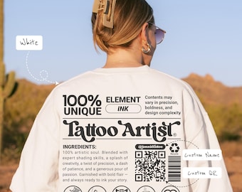Personalisiertes Tattoo Künstler Sweatshirt: QR-Code Unisex Arbeitskleidung