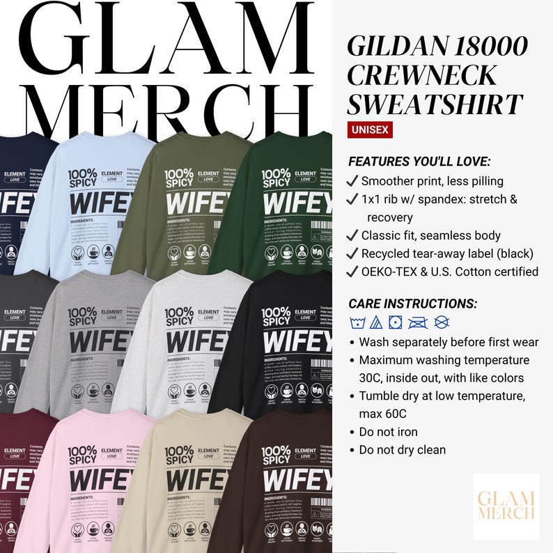 Gildan 18000 : Product Features and Care Instructions