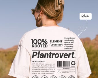 Plantrovert Nutrition Facts T-Shirt, Funny Gardening Shirt, Gardening Minimalist Outfit, Plant Lover Gift