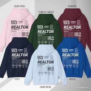 Funny Realtor Hoodie with Custom Name & QR Code, Unisex Realtor Sweatshirt, Personalized Gift for Realtor, Real Estate Agent Tee