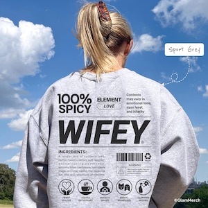 Wifey Funny Sweatshirt, Cute Wife Shirt, Gift for Wife, Marriage Humor Shirt