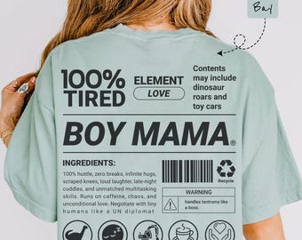 Boy Mama Comfort Colors Tee, Funny Mom Life Shirt